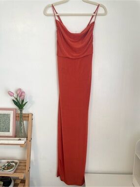 Forever 21 orange maxi dress with adjustable straps size large